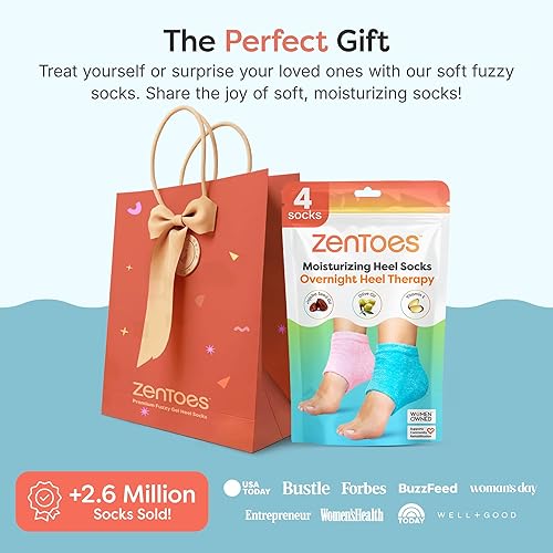 Miniatura 75 de ZenToes Calcetines hidratantes para tratamiento de talón agrietado, vitamina E, aceite de oliva y aceite de jojoba, calcetines de talón para Guepardo