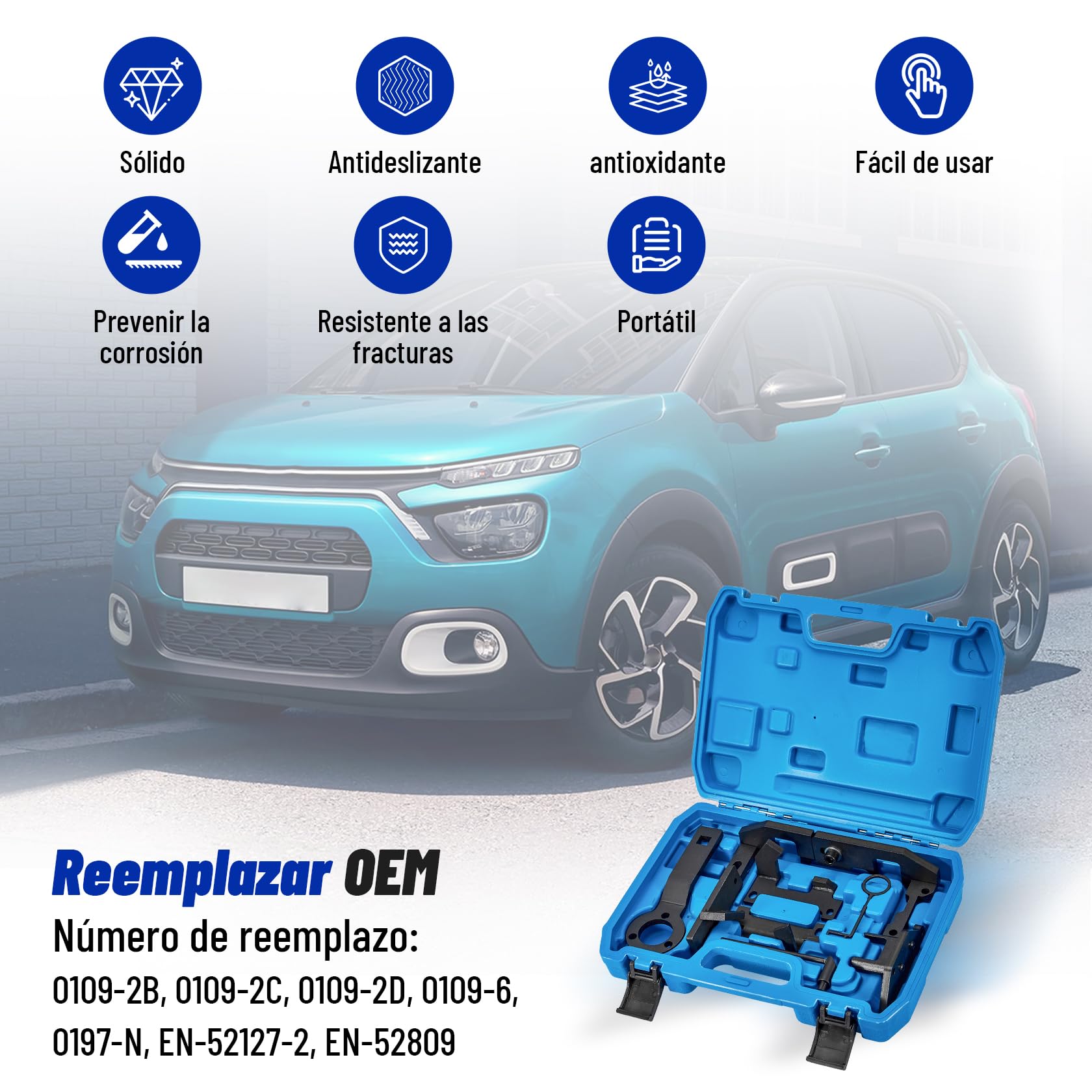 CarBole Kit Herramientas de Correa de Distribución, 1.0/1.2 VTi PureTech - Juego de Herramientas de Ajuste de Motor,Herramientas de Sincronización de Motor Compatible con PSA Peugeot Citroën
