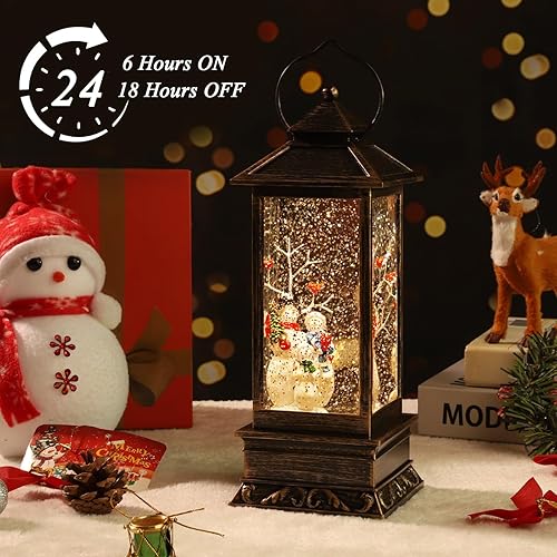 Miniatura 4 de Faroles de Navidad que cantan a pilas, con luces musicales, muñeco de nieve de Navidad, globo de nieve con música, decoración de Navidad y regalos,