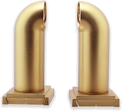 BlastHome Luxury French Return Room Darkening Brackets Premium Quality, Heavy Metal Fits Only Signature Collection Curtain Rods Rod Not Included 1 1/4" Large Diameter, Set of 2 Brushed Gold