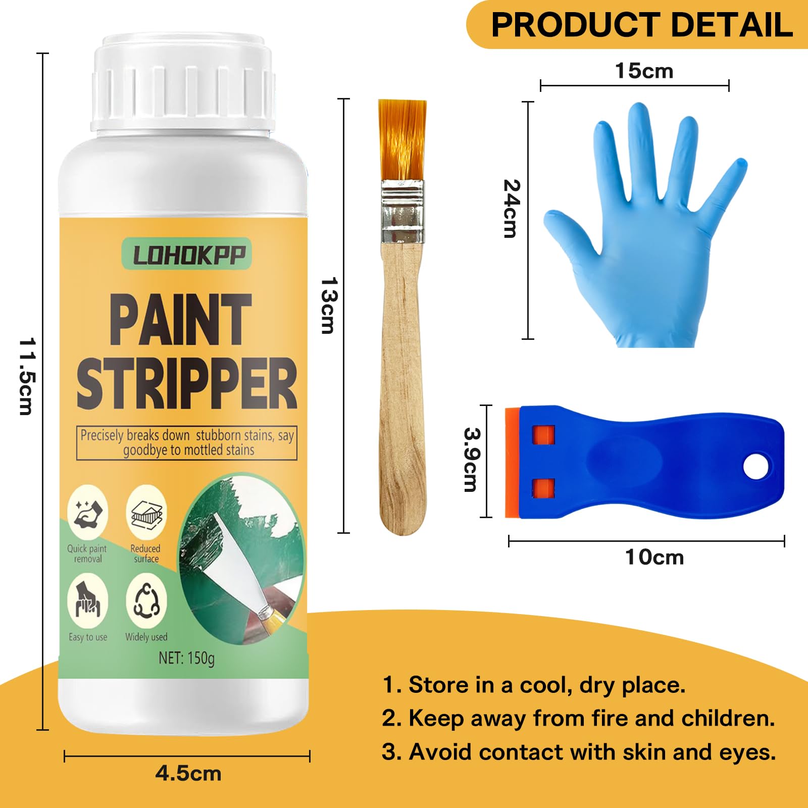 Décapant Universel 150g Peinture Métal Lasures Vernis Élimination Puissante Vieille Peinture