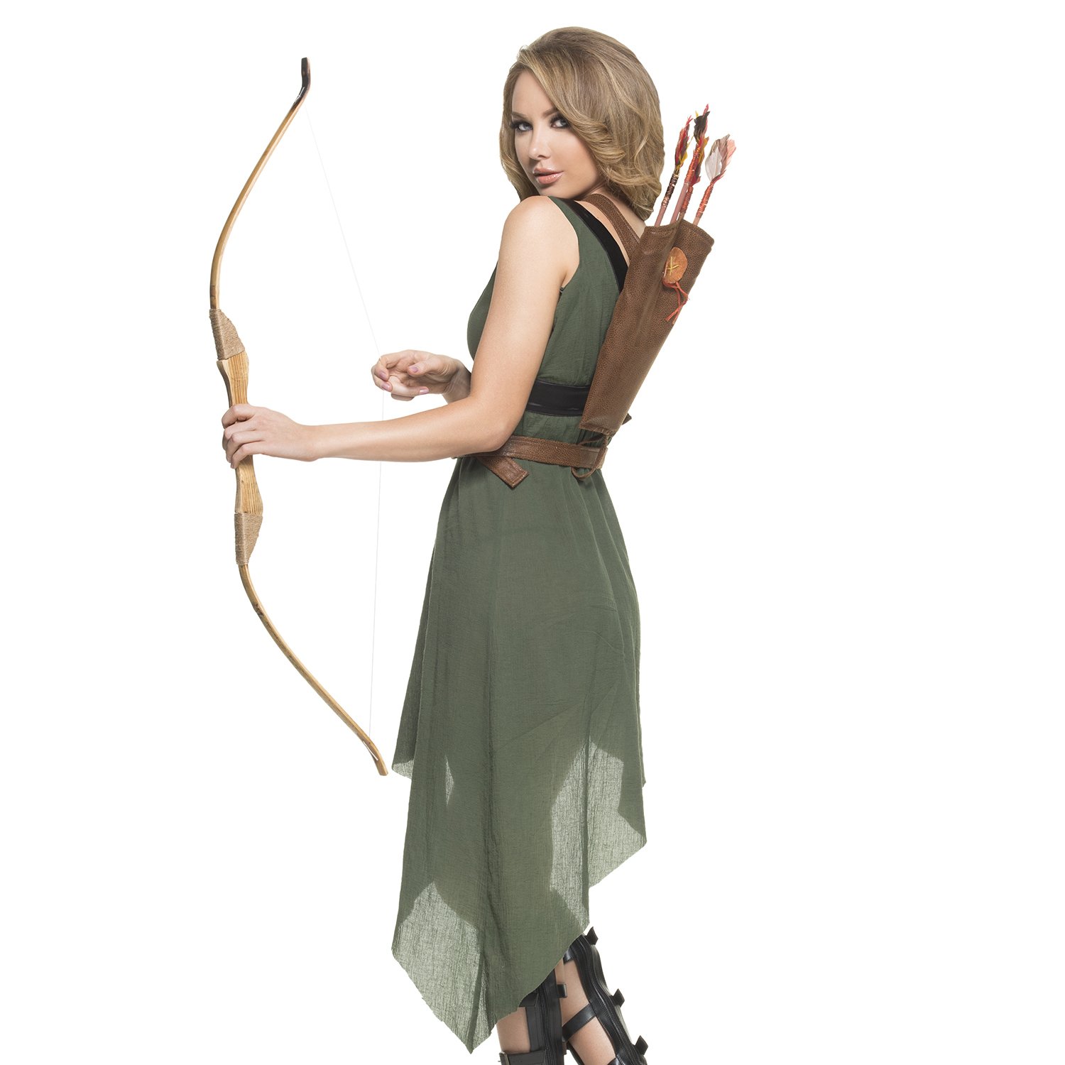 Mystery House Women's Warrior Princess, Green/Black/Brown, X-Large