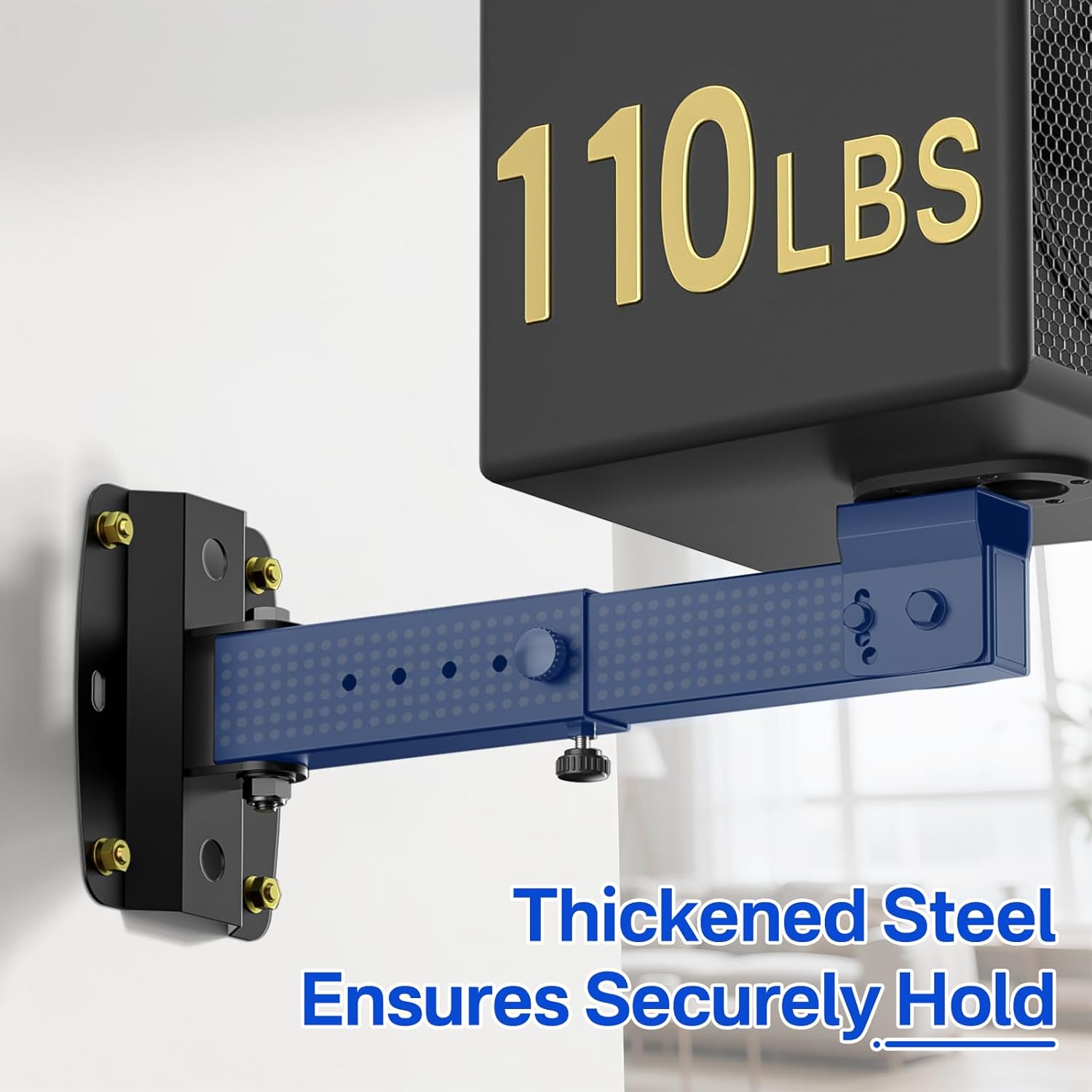 Rimous Heavy Duty Speaker Mounts for PA Speaker Wall Mount - Adjustable Tilt & Swivel Wall Mount Brackets for Professional Audio PA Speakers Mounting Brackets Holds 110lbs Large Speakers, 2 Pack