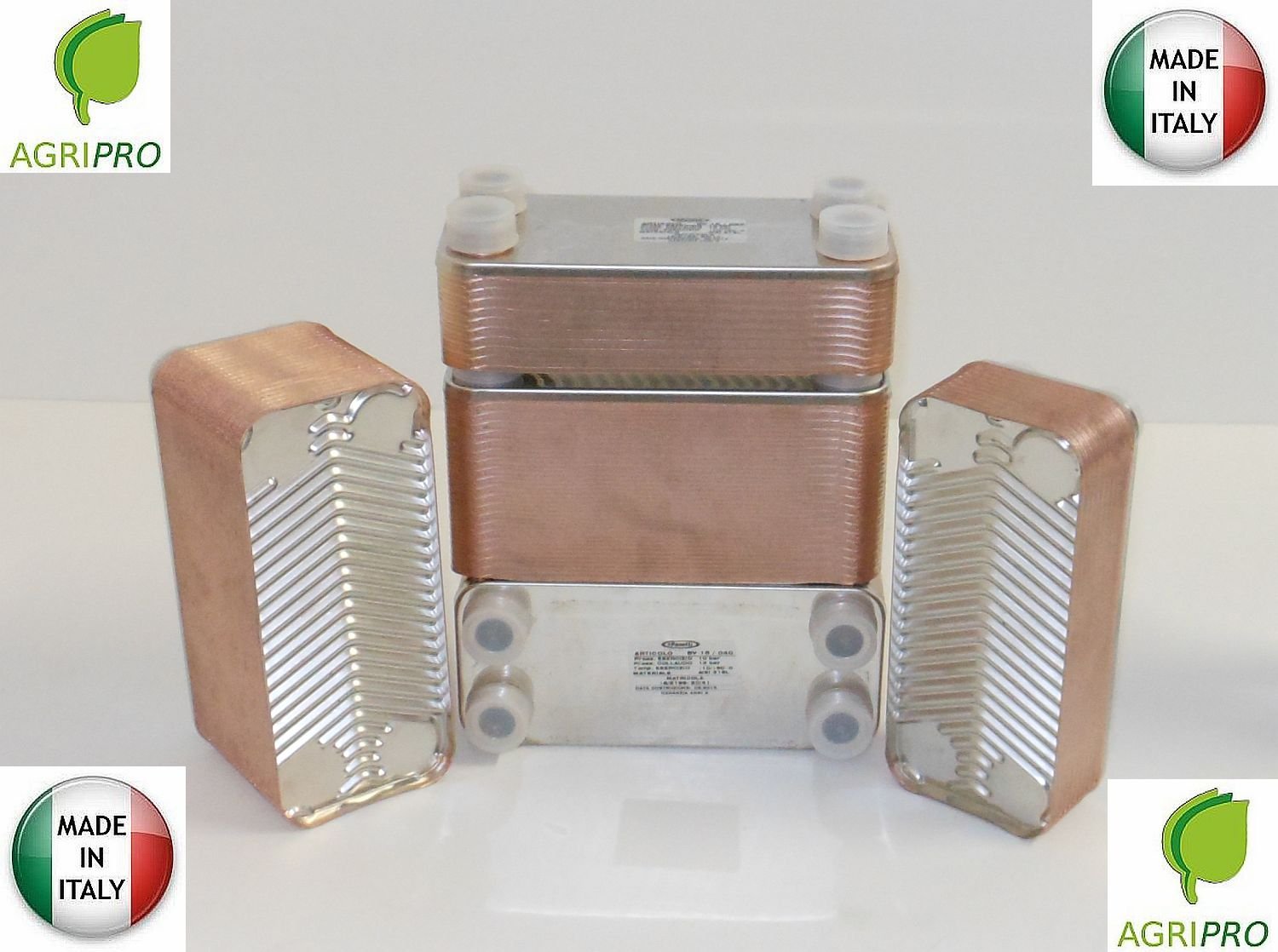 SCAMBIATORE DI CALORE 20 PIASTRE PACETTI BV 15 INOX 3/4" M TERMOCAMINI CALDAIE
