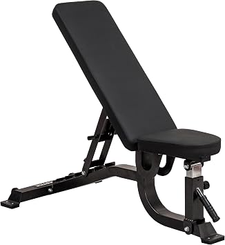 GYM MASTER GM2 Fully Adjustable Flat | Incline | Decline FID Weight Bench - Gunmetal with Wide Backrest and Nonslip Cushions
