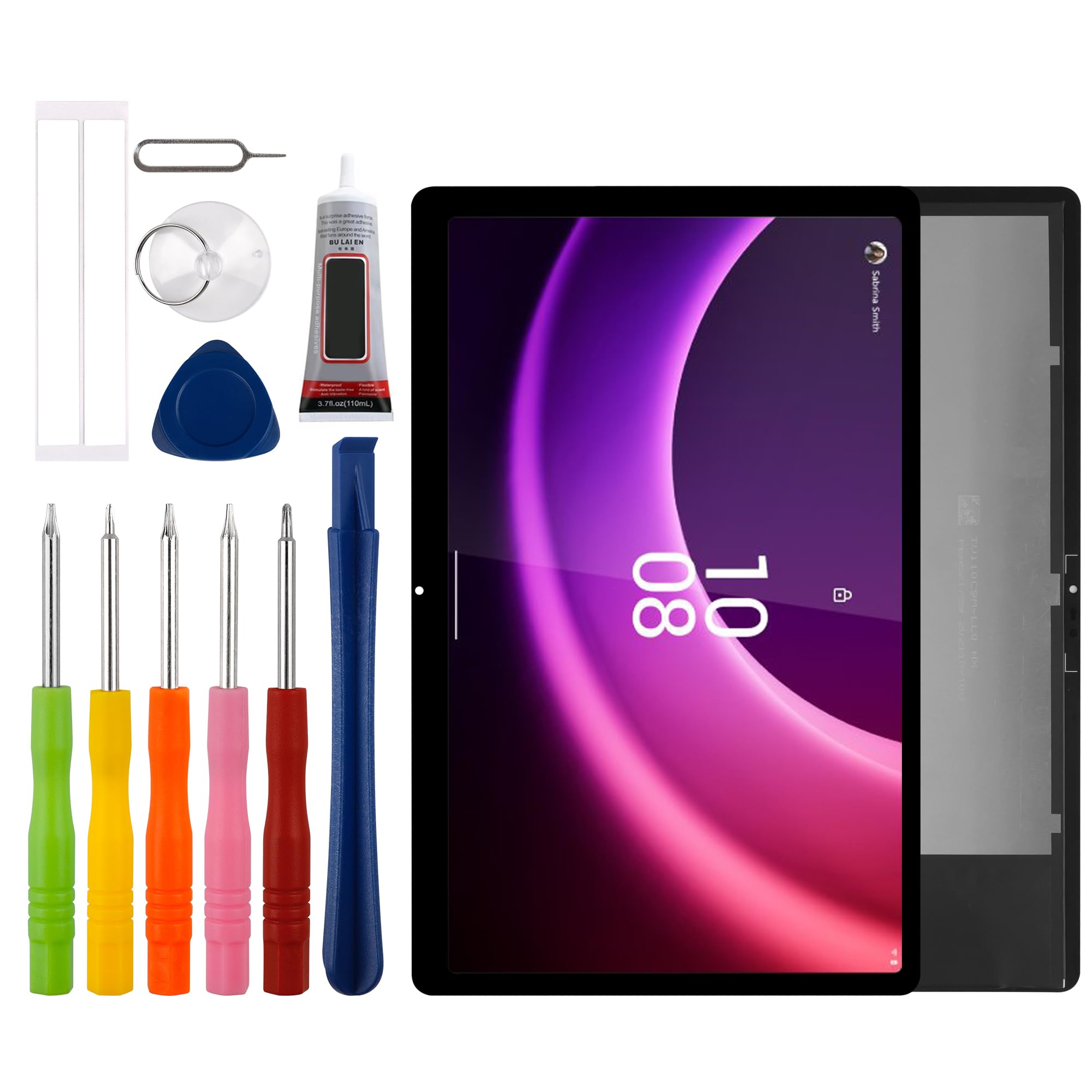 Duotipa LCD Display für Lenovo Tab P11/P11 Plus tb J606tb 11 Zoll Ersatz Bildschirm mit Reparatur-Set (Schwarz, mit Rahmen)