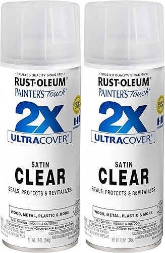 Rust-Oleum 249845 Painter's Touch 2X Ultra Cover - Pintura en aerosol, 12 onzas, transparente satinado (paquete de 2)