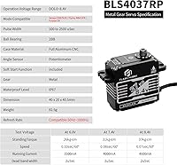 Vista 6 de Servos sin escobillas de 81.6 lbs, servo de alto par de 8.4 V, servo de Crwaler RC impermeable IP67 compatible con Sanwa SSRNB4Futaba