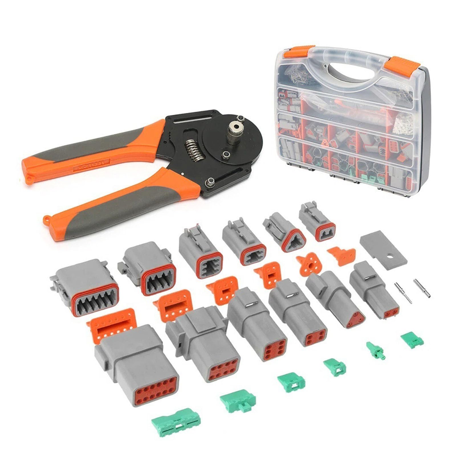 Kit 1600 connecteurs électriques étanches 6 broches automobile et outil de sertissage robuste