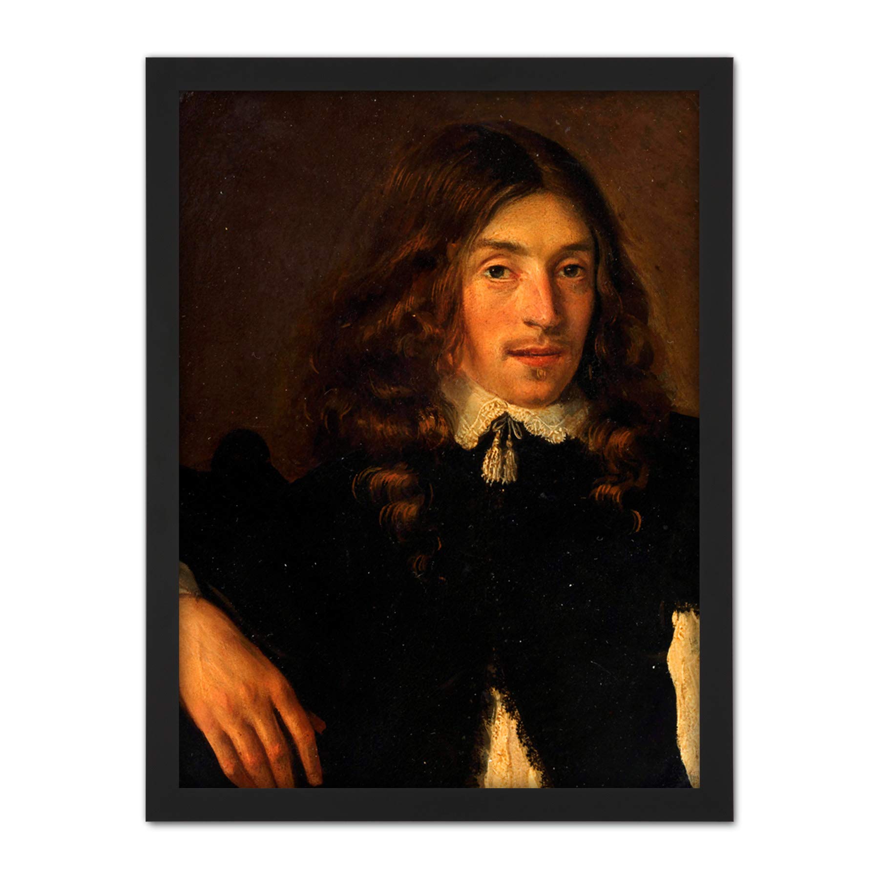 Artery8 Gerbrand Ban Portrait Of A Young Man Painting Artwork Framed Wall Art Print 18X24 Inch