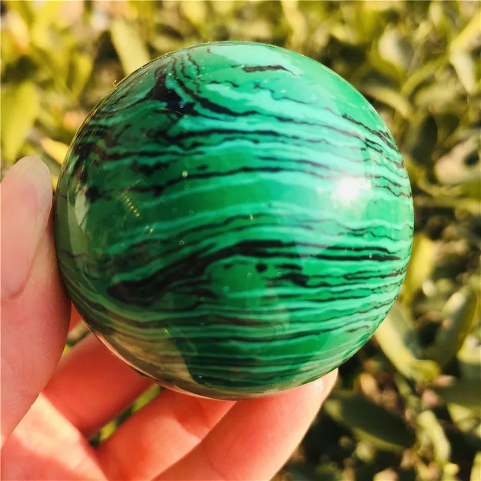 SHFTQXSLAT Sphere Malachite Quartz Stone Crystal Ball Home Decor