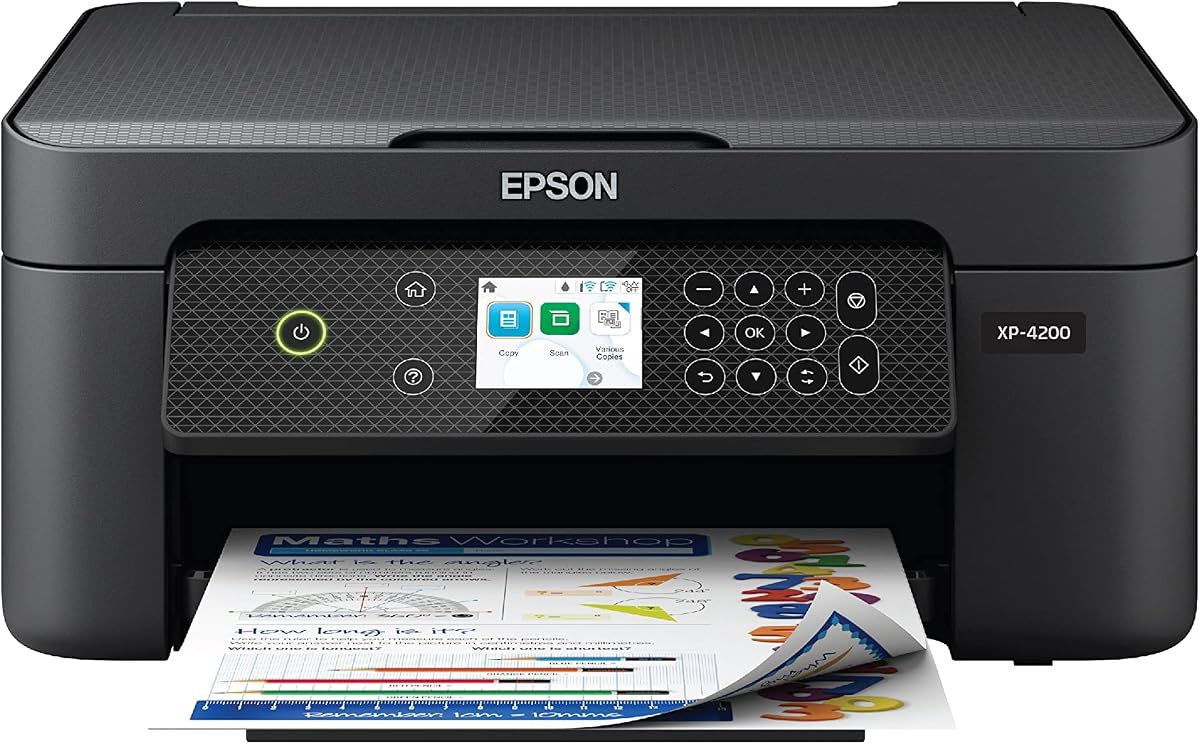 Impresora de inyección de tinta multifunción en color inalámbrica Epson Expression Home XP-4200 | Imprimir, escanear, copiar; hasta 10 ppm, impresión automática de fotografías a dos caras y sin bordes; ideal para el hogar y el uso diario