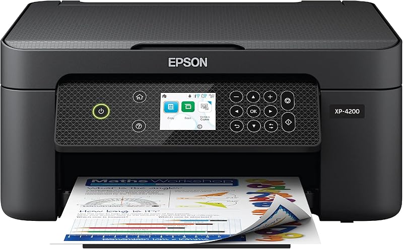 Impresora de inyección de tinta multifunción en color inalámbrica Epson Expression Home XP-4200 | Imprimir, escanear, copiar; hasta 10 ppm, impresión automática de fotografías a dos caras y sin bordes; ideal para el hogar y el uso diario