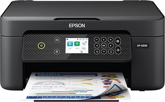 Epson Expression Home XP-4200 Wireless Color All-in-One Printer with Scan Copy, Automatic 2-Sided Printing, Borderless Photos and 2.4 Colorfull Display - Black