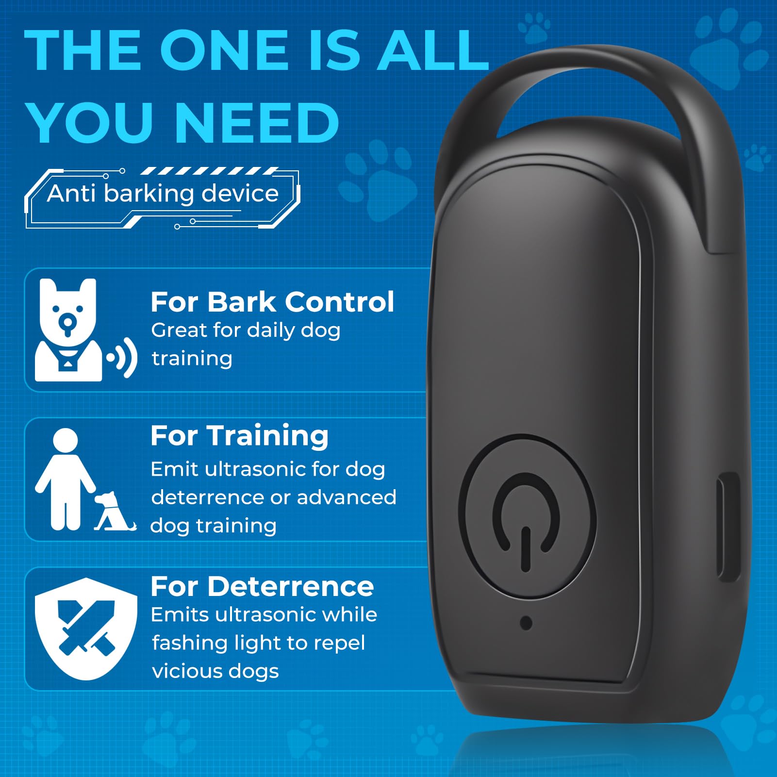 Antibell Ultraschall Gerät für Hunde, Ultraschall-Hundetrainingsgerät zur Bellreduktion – Effektiver Bellenstopper für kleine und große Hunde, flexibel einsetzbar im Innen- & Außenbereich