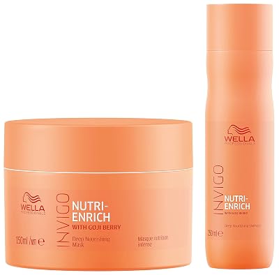 WELLA Professionals Invigo Nutri Enrich Deep Nourishing Mask (For Dry And Damaged Hair) 150 Ml And Shampoo (For Dry And 