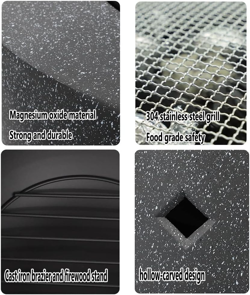 Outdoor Fire Pit 70cm/27.6" Round Wood Burning Fire Pit, Outdoor Fire Bowl for Garden and Terrace, Barbecue Table with Spark Protection Device