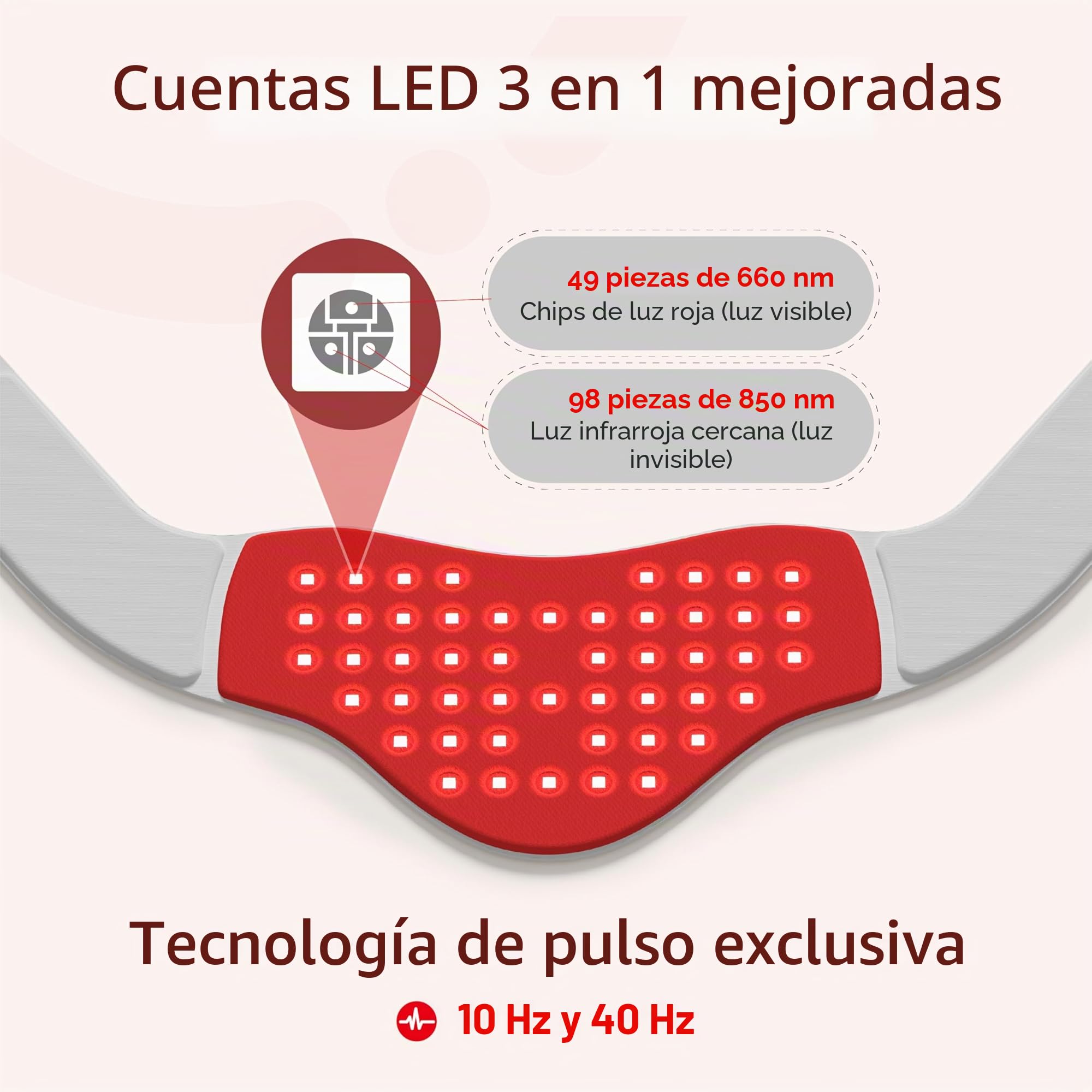 Red Light Neck Therapy, 147 LED con Tecnología TriChip™, Control Remoto Recargable, Temporizador, Terapia Portátil de Luz Roja 660nm & Infrarroja 850nm para Cuello y Hombros (Azul)