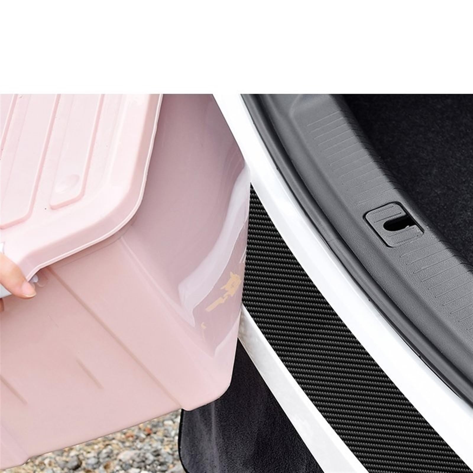 Tira Protectora de Parachoques Adhesivo Protector de Fibra Carbono para el Maletero del Coche, Adhesivo Decorativo para Parachoques Trasero para Peugeot 508