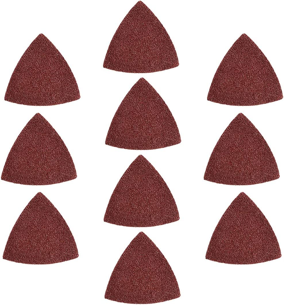 Lijadora de Detalles, Papel de Lija, Gancho de Lijado Triangular y Bucle, Papel abrasivo, Almohadilla de Lijado Multiherramienta for Muebles de Madera(10pcs,60Grit)