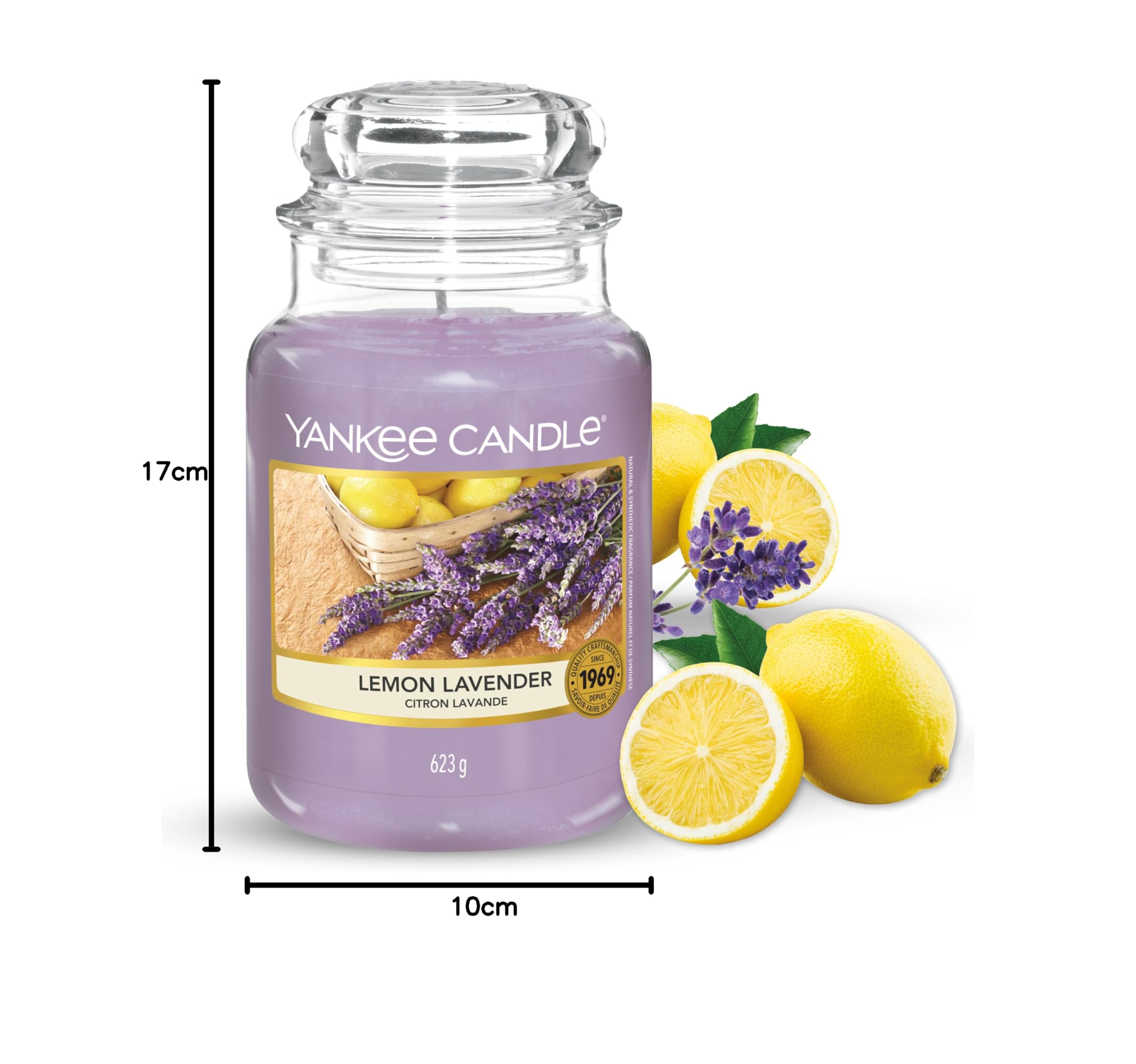 Yankee Candle Duftkerze im großen Jar, Vanilla Cupcake, Brenndauer bis zu 150 Stunden & Duftkerze im großen Jar, Lemon Lavender, Brenndauer bis zu 150 Stunden