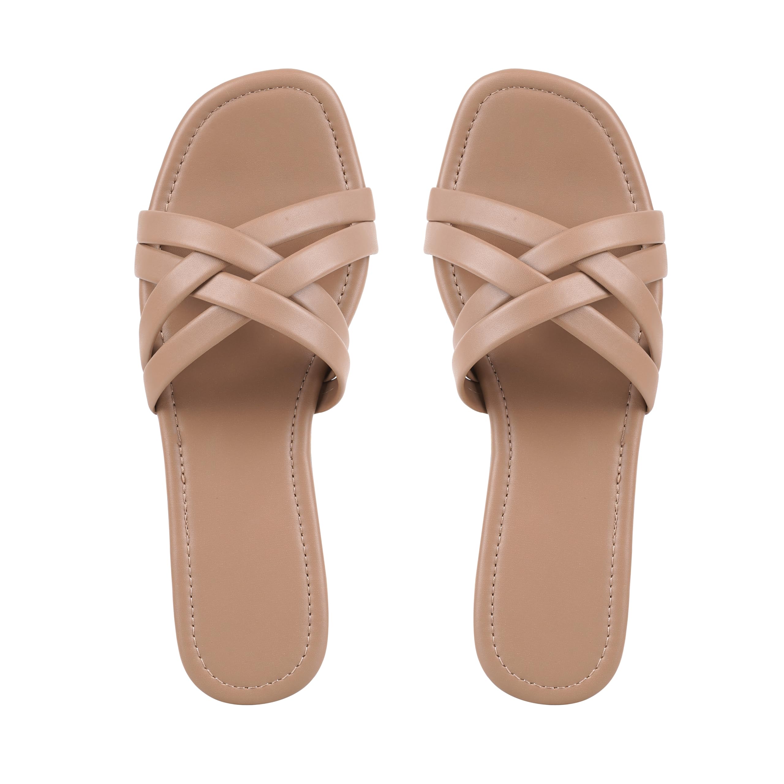 soleura Women’s Stylish Flat Sandals – Comfortable Slip-On Cross Strap Flats for Casual, Office & Outdoor Wear-picture-19