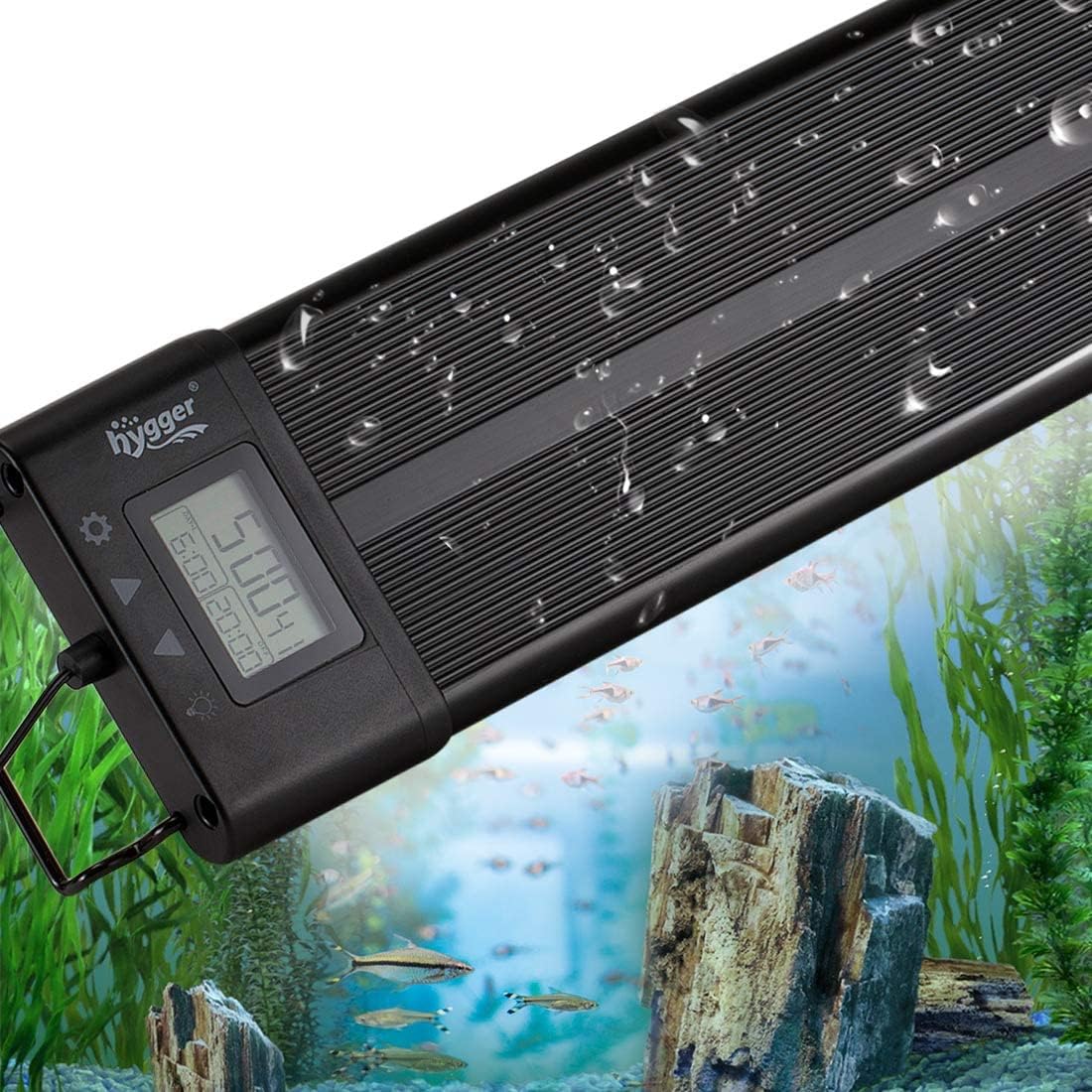 hygger Aquarium Programmable LED Light, for 24~30in Long Full Spectrum Plant Fish Tank Light with LCD Setting Display, 7 Colors, Sunrise Sunset Moon and DIY Mode, for Novices Advanced Players 36W - 24in~30in