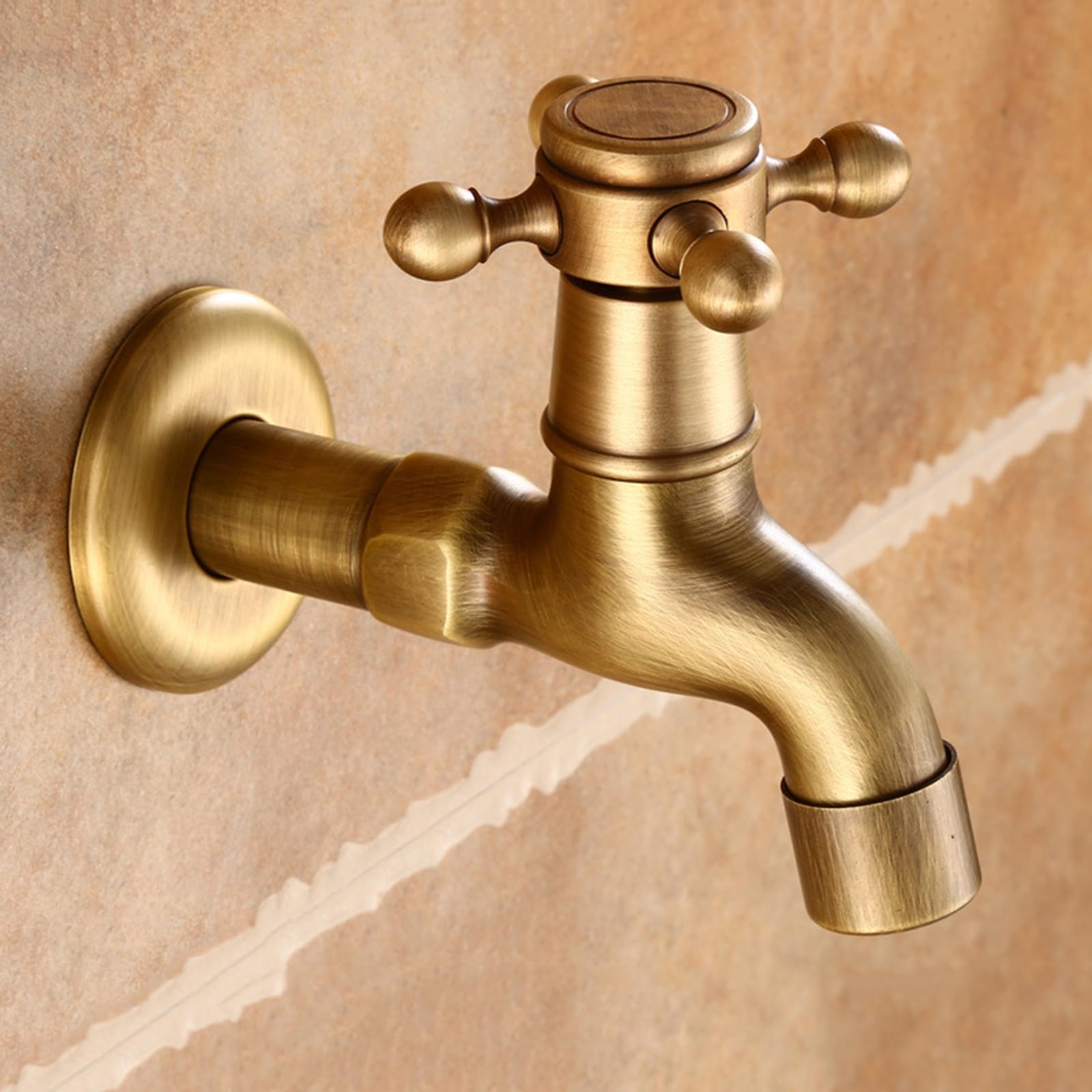 SOHNVWTGD Single Cold Water Basin Tap Brass Garden Tap Wall Mount Mop Pool Faucet Antique