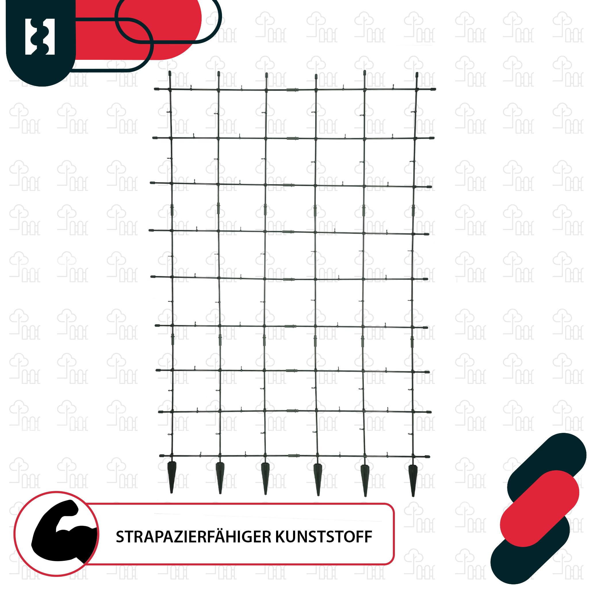 KOTARBAU® Modulare Rankhilfe 120 x 180 cm, Sichtschutz für Garten & Balkon | 2er Set, Pflanzenstütze aus Kunststoff, für Kletterpflanzen & Gemüse, Grün
