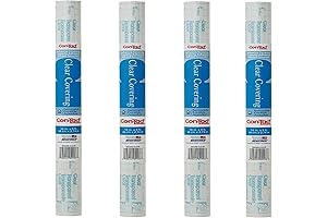 Con-Tact Brand Contact Paper Clear for Crafts, 18" x 9", 4 Pack