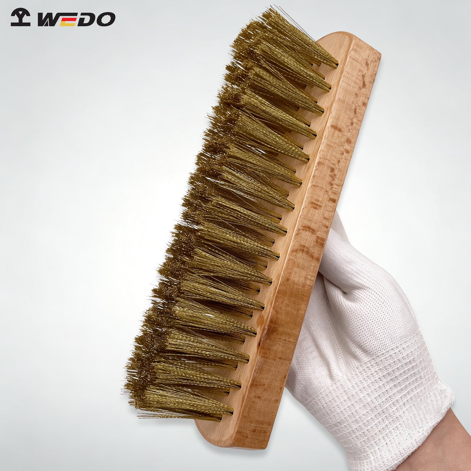 WEDO Cepillo de latón, cepillo de alambre de cerdas de latón suave para limpiar óxido de metal, soldaduras, cepillos de cables resistentes para metal, cepillos de alambre para arañazos con mango