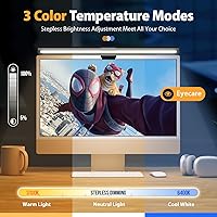 Vista 2 de Computer Monitor Light,Screen Monitor Light Bar with Backlight for Eye Caring, E-Reading LED Task Lamp with Color/Dimming Adjustment,Touch