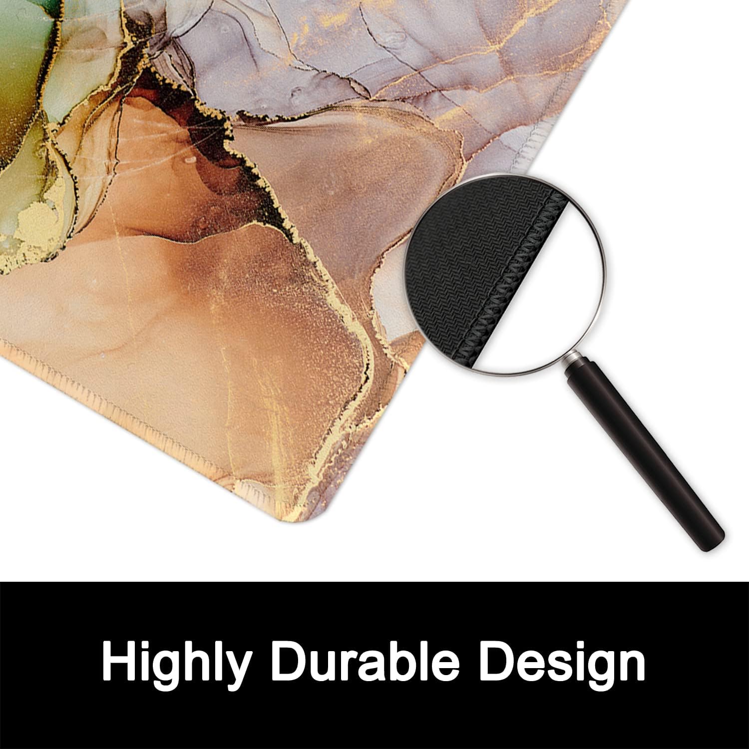ITNRSIIET Mouse Pad with Stitched Edge Premium Textured Smooth Precise Operation Waterproof Washable Non-Slip Rubber Base Desktop Protection Mat, 10.2×8.3×0.12 inches, Abstract Texture image 3