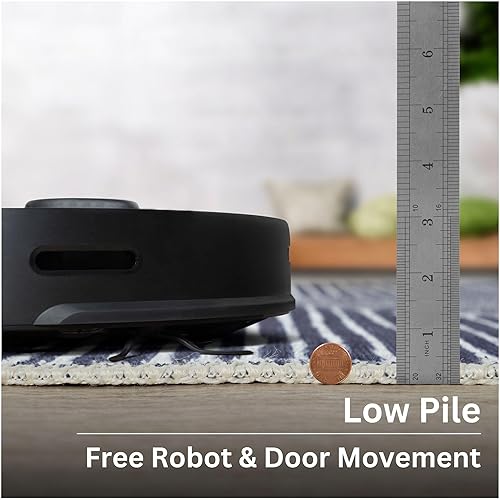 Miniatura 6 de Bloom Rugs Alfombra lavable antideslizante de 2 x 3 pies Alfombra a rayas azules para sala de estar, dormitorio, comedor y cocina, tamaño exacto 2