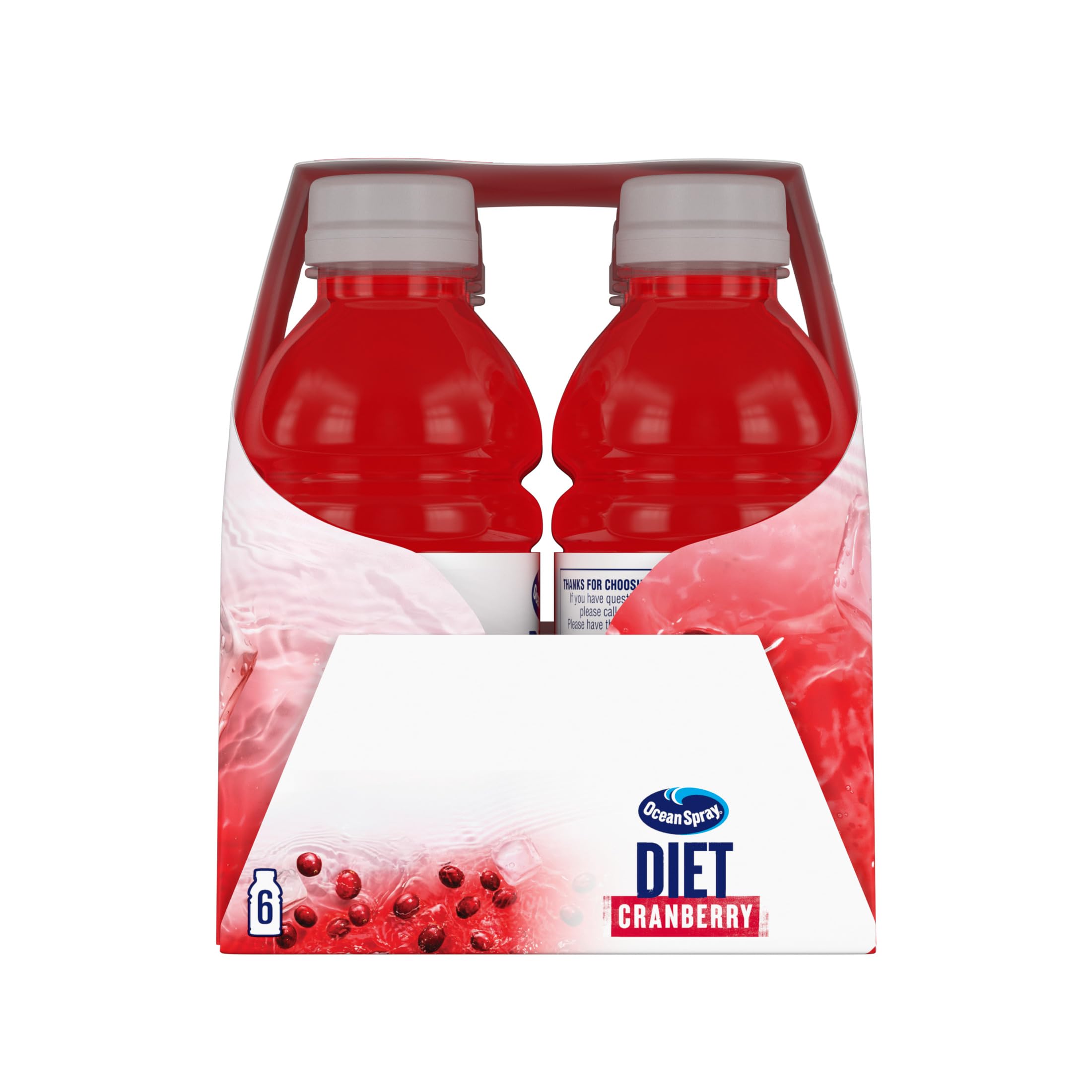 Ocean Spray Diet Cranberry Juice, 10 Fl Oz | 6 Count Bottles | Pack of 4