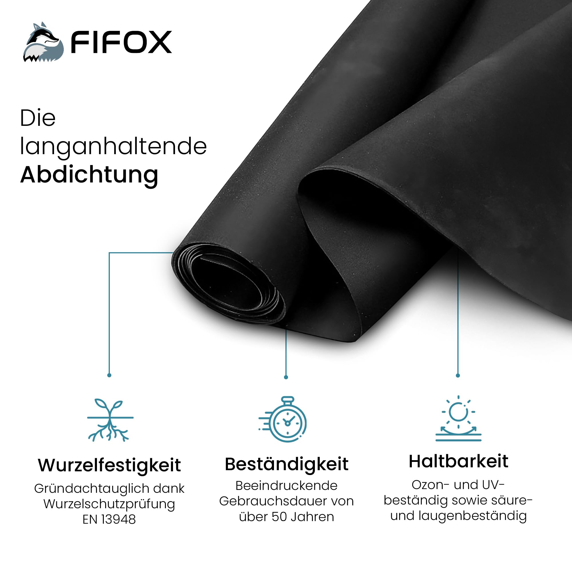 Langlebige EPDM Dachfolie für Carports und Gartenhäuser - Stärke 1 mm - 1,5 m x 2,5 m - EPDM Folie schwarz zur Dachabdichtung - Dachfolie wasserdicht