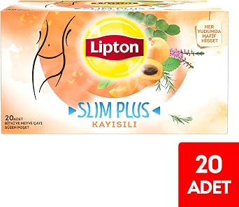 Lipton Slim Plus Kayısılı Bitki Meyve Çayı, 20'li