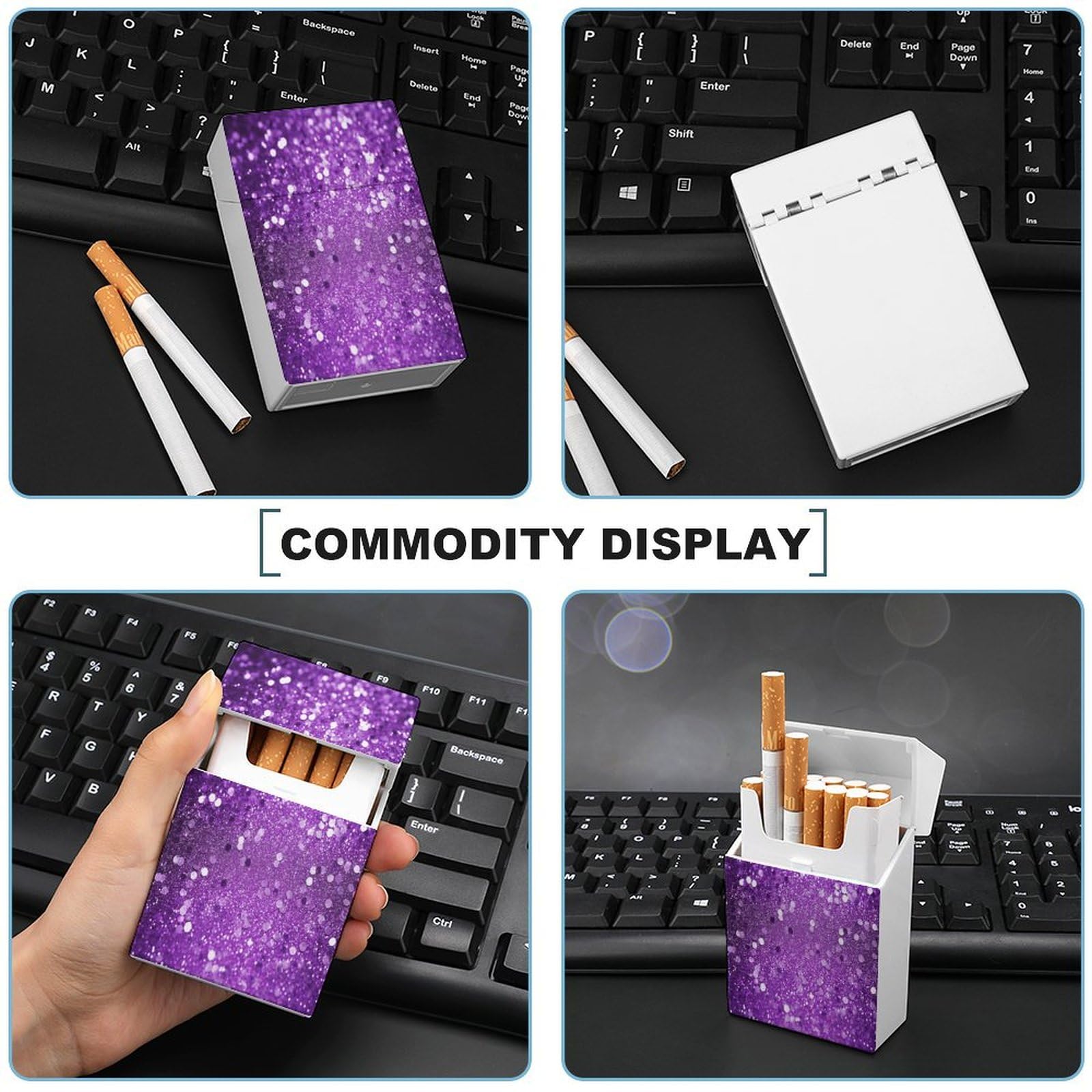 purple cigarette case Amazon.com: Plastic Cigarette Case, Sparkling Purple Glitter Print Stylish Cigarette  Holder for Men and Women Portable Cigarette Case : Health & Household
