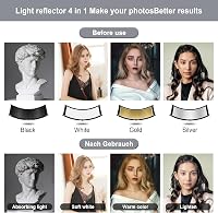 SUPON U-alakú Fotó Reflektor Szett 180x60cm - Stúdió Világítás 4 Színnel (Ezüst/Arany/Fekete/Fehér) Állvánnyal és Hordtáskával 3