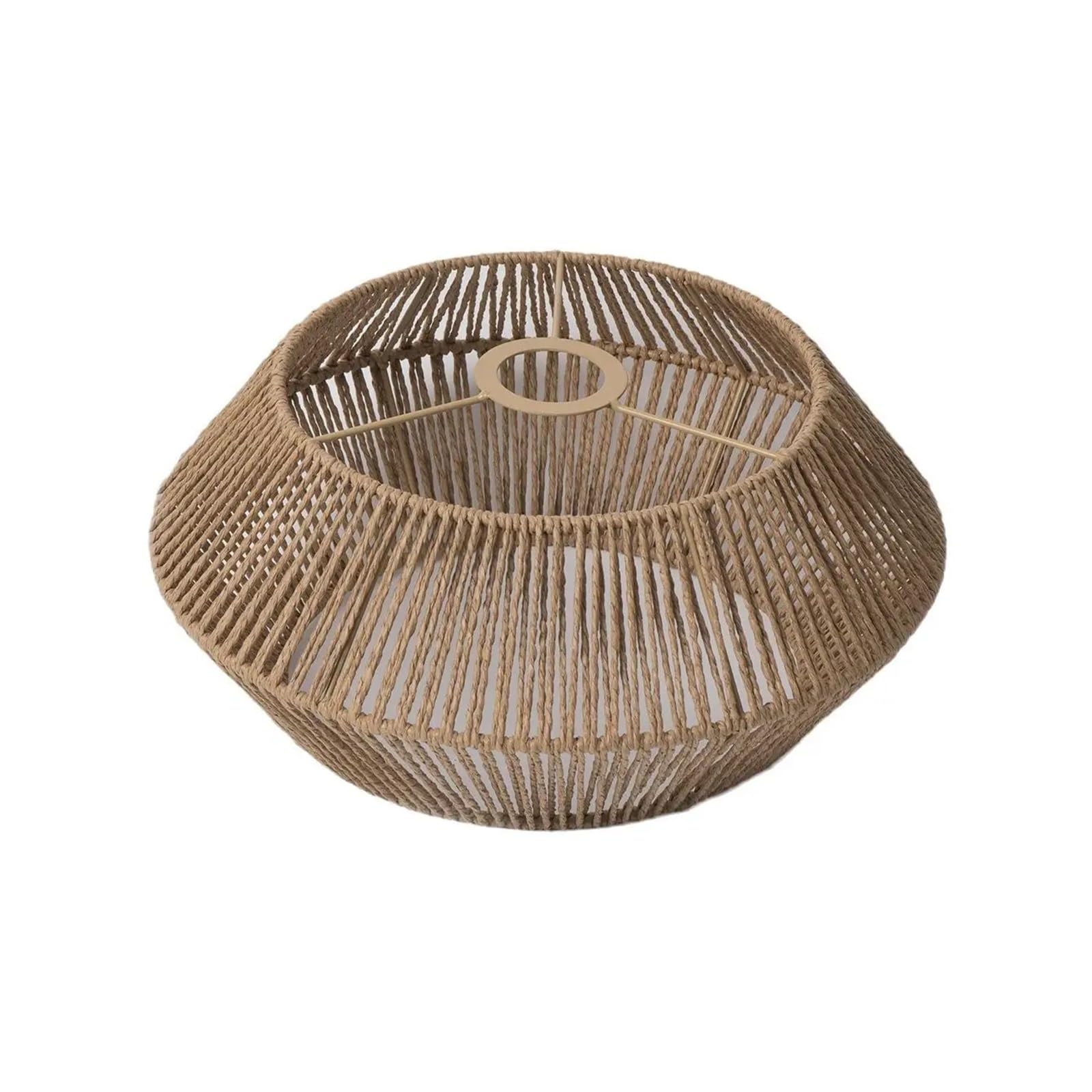 RRYPBOVG Pendant Lights Shade Hand-Woven Paper Rope Chandelier Lampshade Balcony Restaurant Ambient Lighting Hotel Creative Lightings(Wood Color)