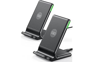 INIU Qi Certified Fast Wireless Charger Stand 2-Pack, 15W Max