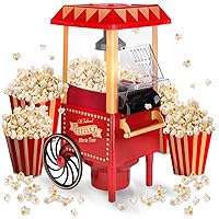 NK Macchina per Popcorn Retro 1.200W ad Aria Calda - Macchina Pop Corn Elettrica Senza Olio