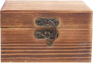 HOMSFOU Vintage Jewelry Storage Box Wooden Keepsake Organizer with Lid Retro Trinket Case for Small Jewelry and Memorabilia Storage