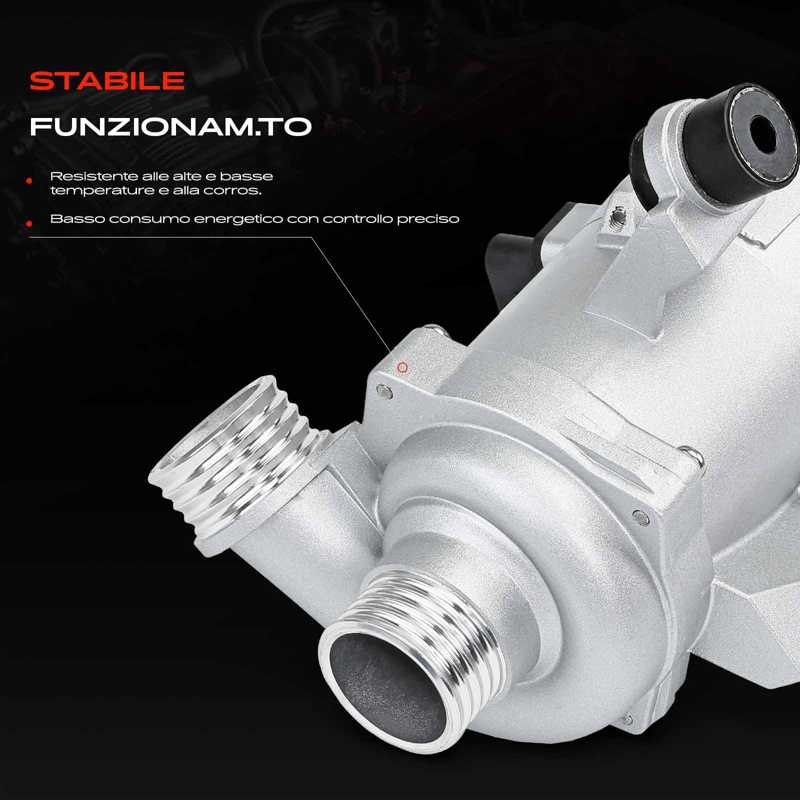 Frankberg Pompa dell'acqua Raffreddamento Motore Elettrico 4-Poli Compatibile con Serie 1 E81 E87 Serie 3 E90 Serie 3 Coupé E92 Serie 5 E60 Serie 5 Touring E61 Replace# 11517559272