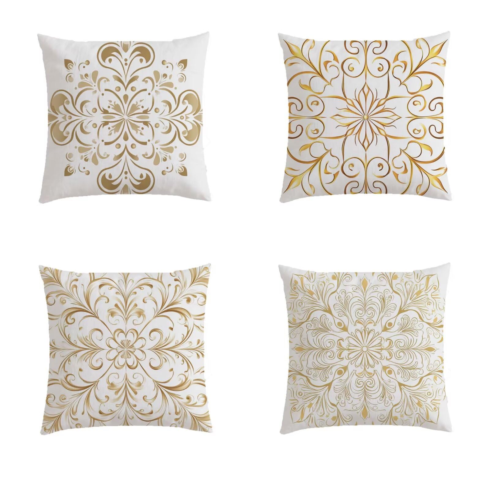 Housse coussin 45x45cm imperméable lot de 4 motifs abstraits double face S72