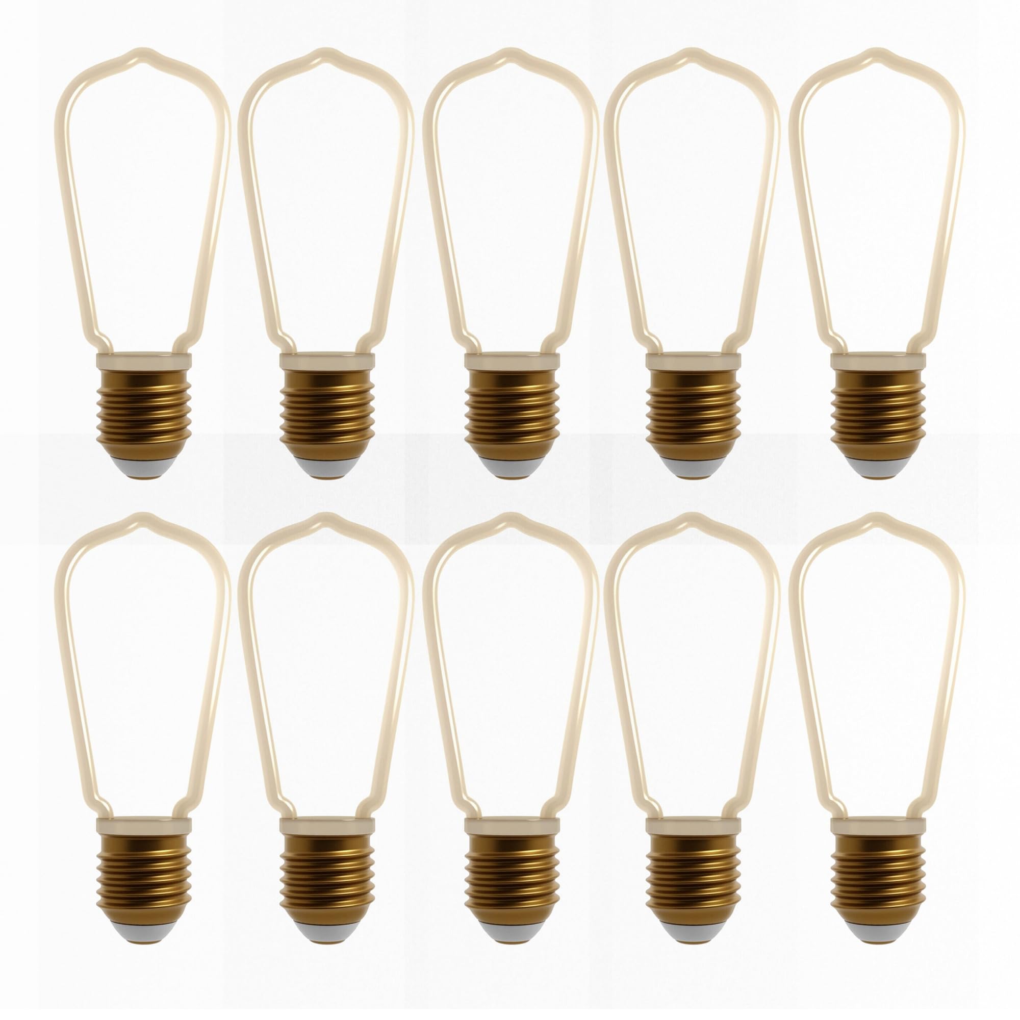 Decorative Ambient Angle Retro LED Bulb Light for Cafes, Restaurants, Bars, Clubs and Living Rooms (Style 1, 10 Pack)