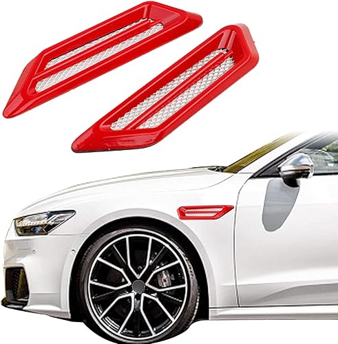 1 par de calcomanías universales de flujo de aire cromado para decoración de ventilación lateral de flujo de aire para puerta de ventilación de