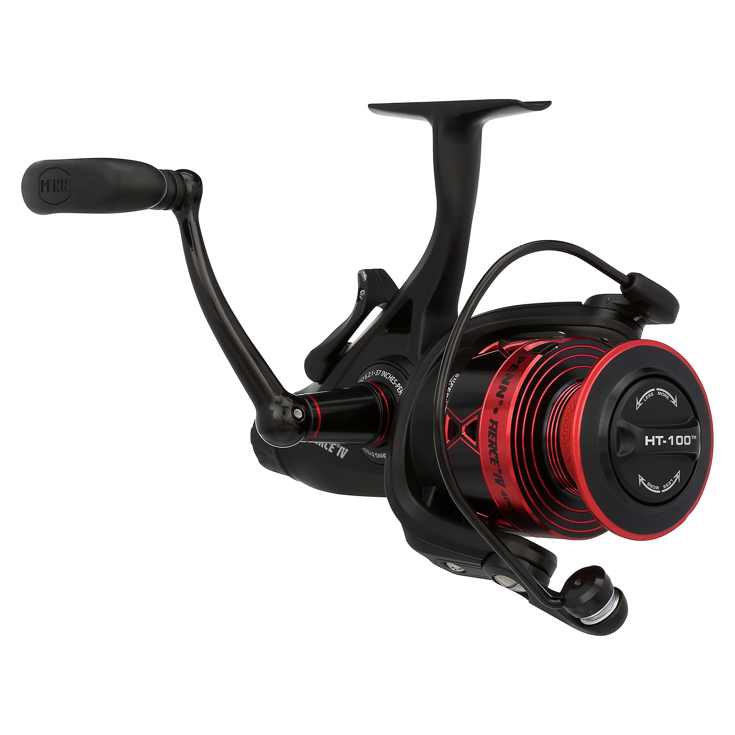 Penn Fierce IV Saltwater Spinning Reel – Versatile Sea Fishing Reel for Boat, Kayak, Shore, Spinning, Jigging, Surf, and All-Round Use, Black/Red