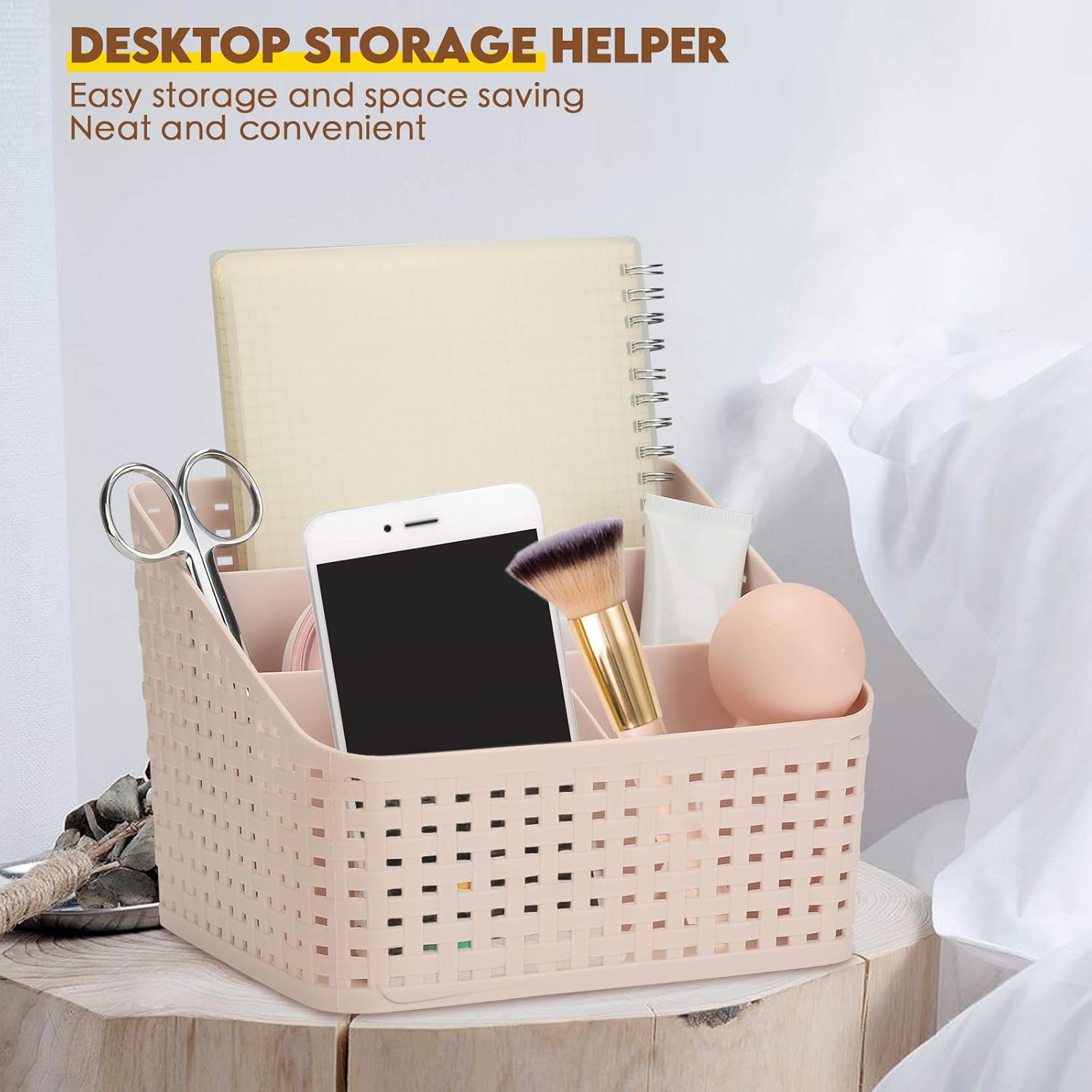 Cosmetic Storage Holder, Plastic Desktop Organizer Box Multi-grid Openwork Finish Box Make Up Organiser for Make Up Brushes Nail Polish Lipstick Earing Jewelry Dresser Bedroom 2026 - view 5