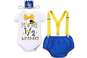 Baby Boys 1st Birthday Cake Smash Outfit - 4 Piece Set